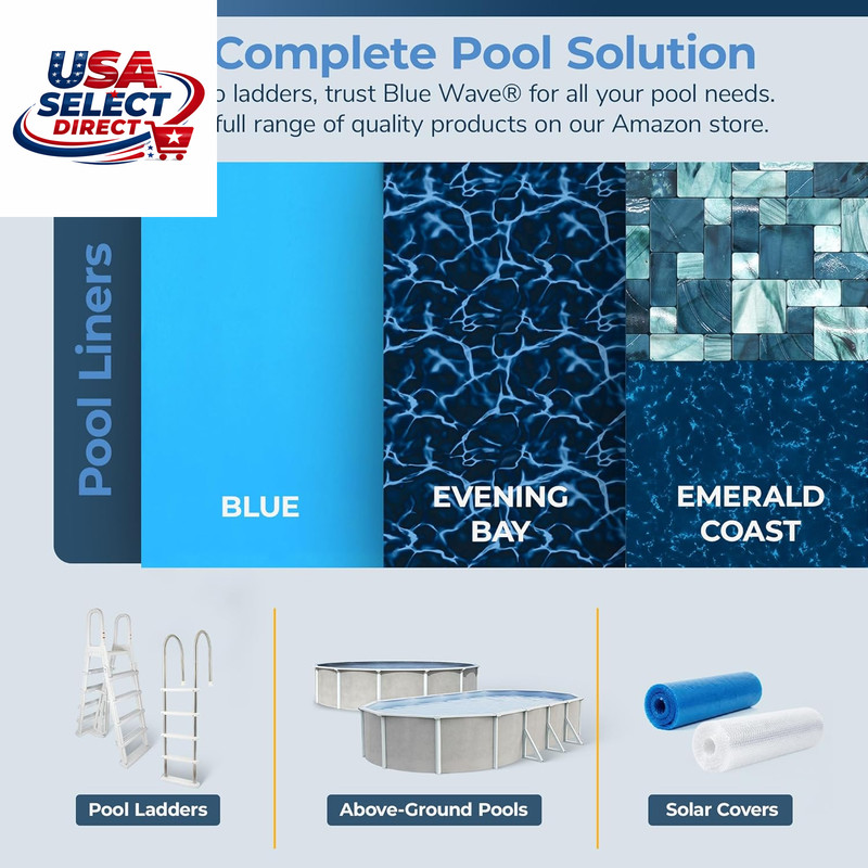 Evening Bay 15-Ft Round Overlap Pool Liner – Weather-Resistant Vinyl gallery