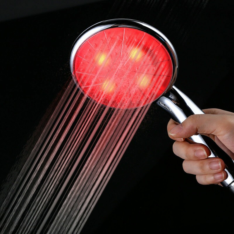 TECHTONGDA 7 Colors Changing LED Light Shower Head Home Bathroom Easy to Install gallery