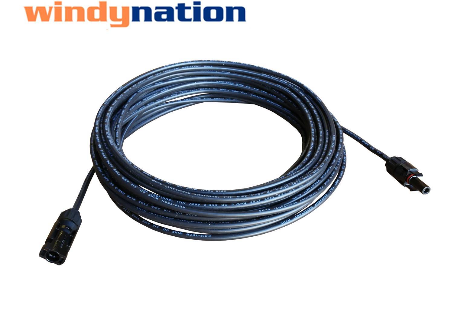 Pair Black + Red Solar Panel Extension Cable Wire Solar Connectors 10 or 12 AWG gallery