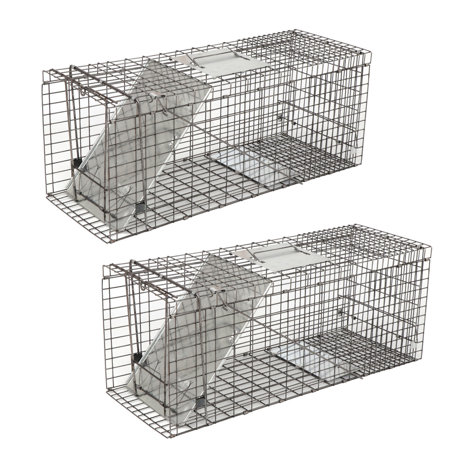 2PCS 32" Humane Animal Live Trap Cage for Raccoons Rodent Control Stray Squirrel gallery