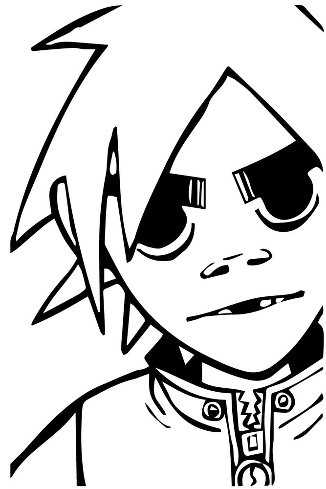 2D vinyl decal sticker Gorillaz blur demon days plastic beach the fall
