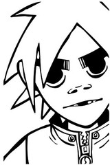 2D vinyl decal sticker Gorillaz blur demon days plastic beach the fall