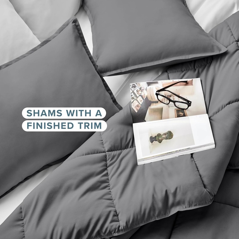 Comforter Set - Twin Extra Long Size - Ultra-Soft - Goose Down Alternative - gallery