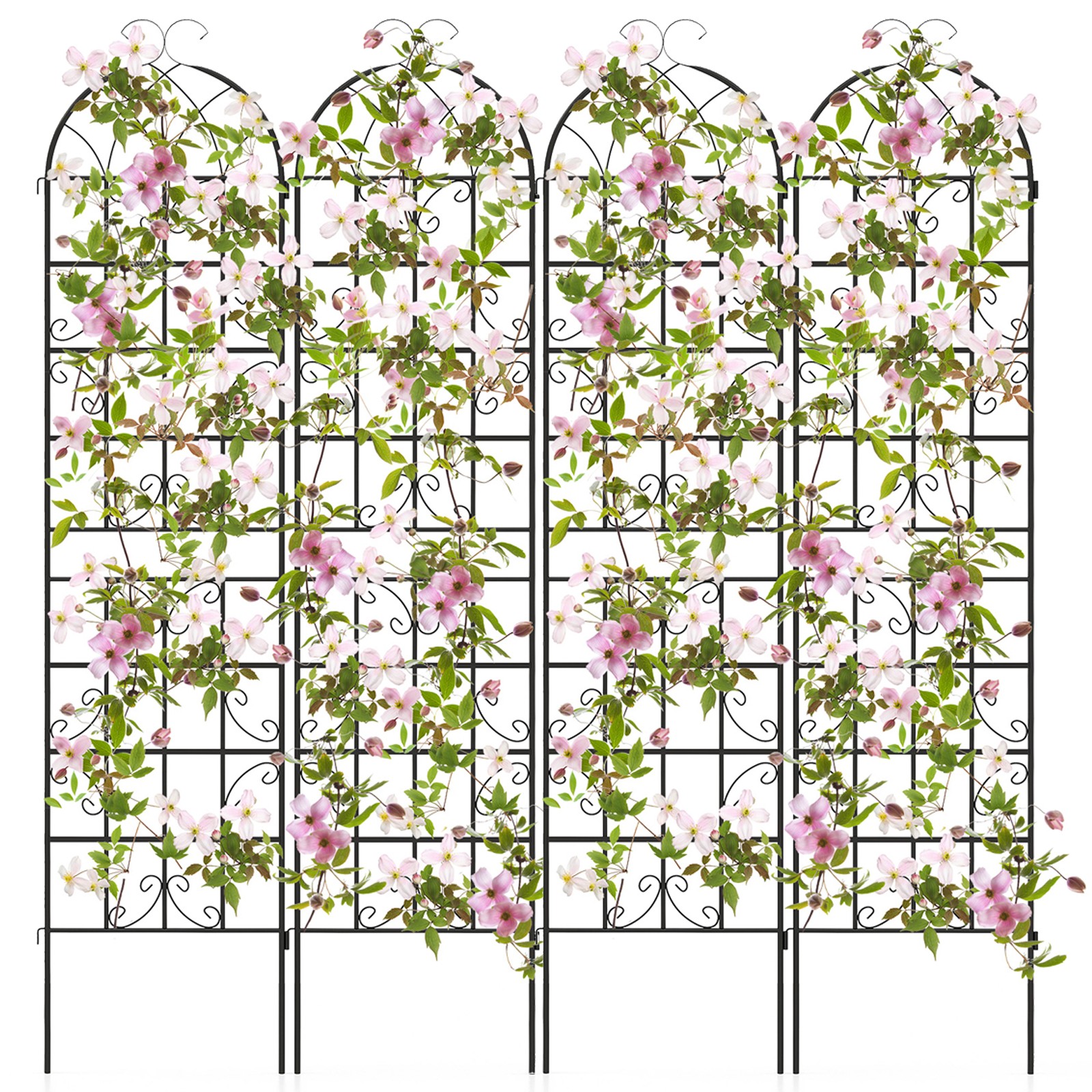 2PCS 2 Pack 87" x 20" Metal Garden Trellis Decorative Outdoor Trellis gallery