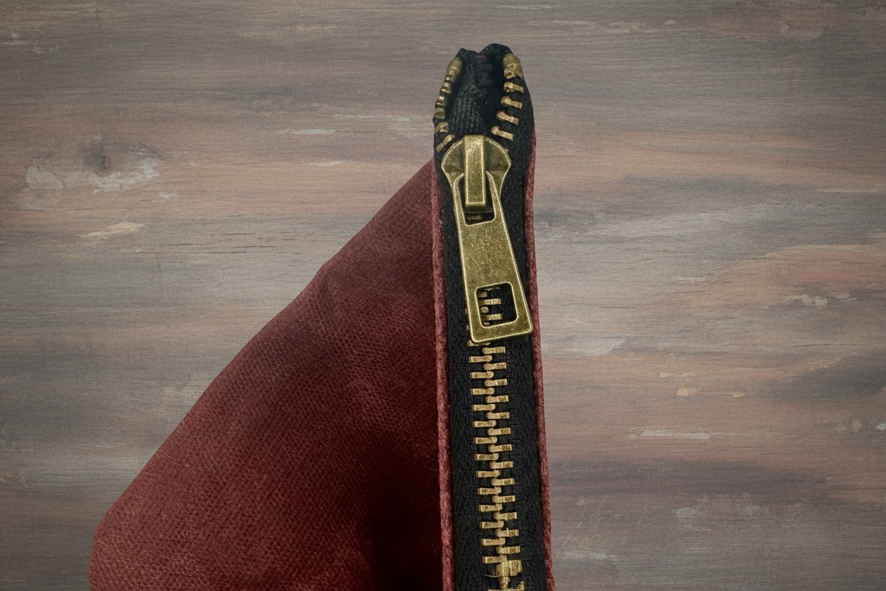 Waterproof 16oz Heavy Duty Waxed Canvas Tool Zipper Pouch - Maroon gallery