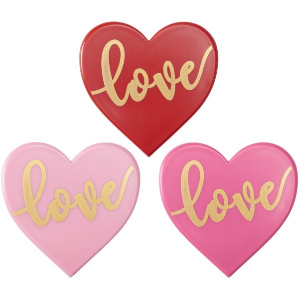 DecoPac "Love"~ Layon for cakes ~ 5ct ~ Pale Pink, Dark Pink (RED NOT AVAILABLE) gallery