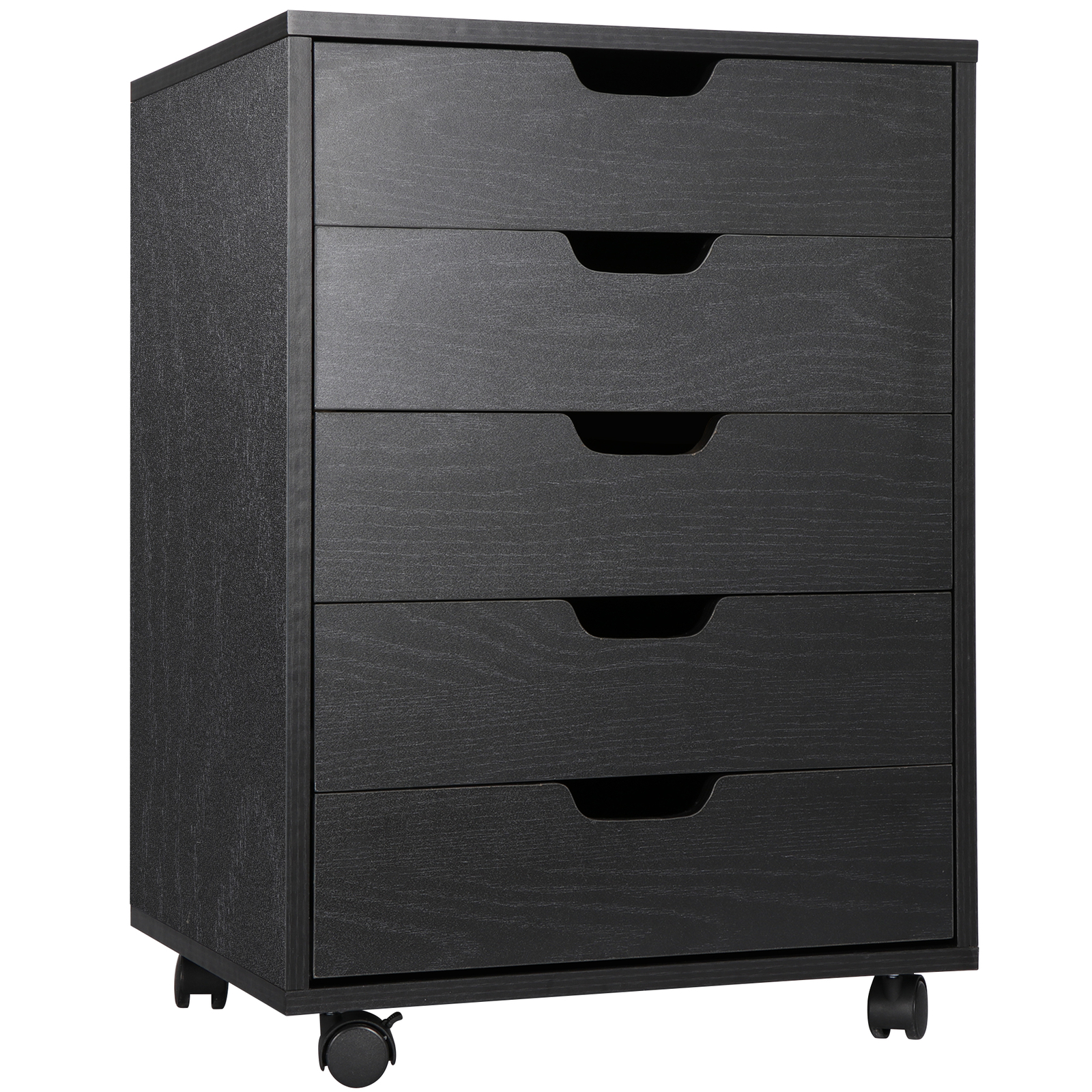 5 Drawers MDF Dresser Storage Tower Closet Organizer Unit Home Decor Black gallery