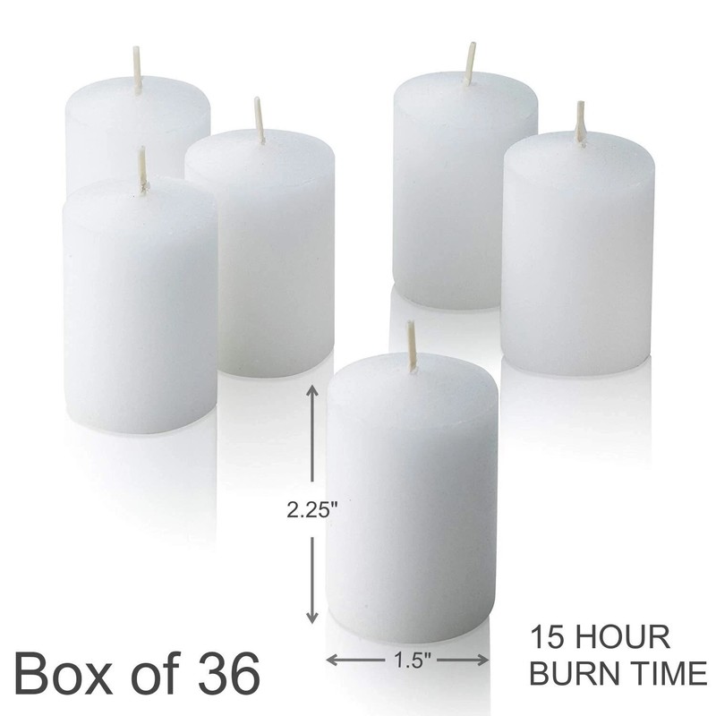Light in The Dark White Votive Candles - Box Of 36 Unscented Bulk Candles - 15 H gallery