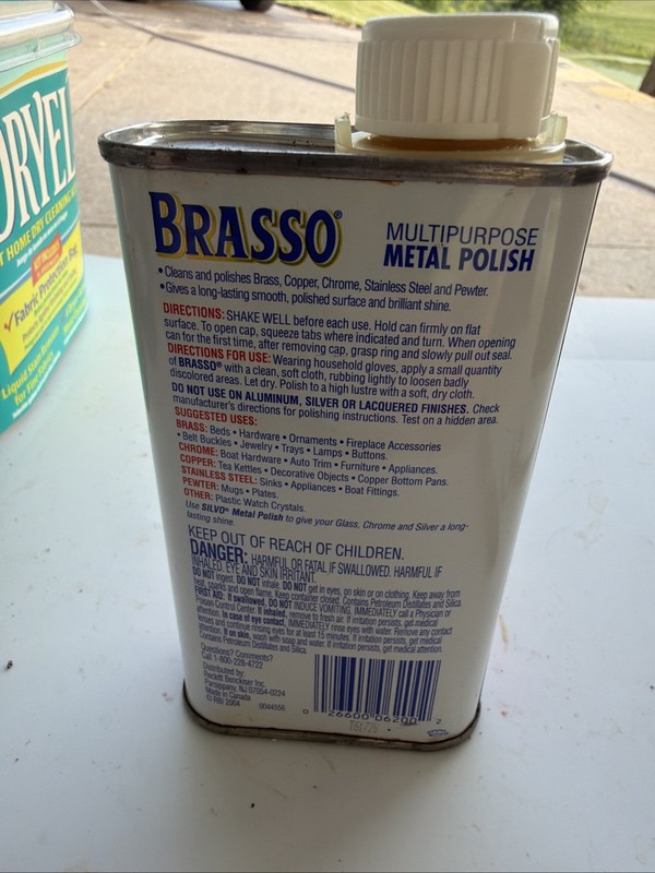 Vintage Brasso 8 Oz Multipurpose Brass Cleaner Cleans Pewter, Chrome new gallery