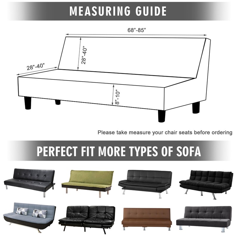 Armless Sofa Cover Stretch Sleeper Velvet Sofa Bed Slipcover Protective Cover gallery