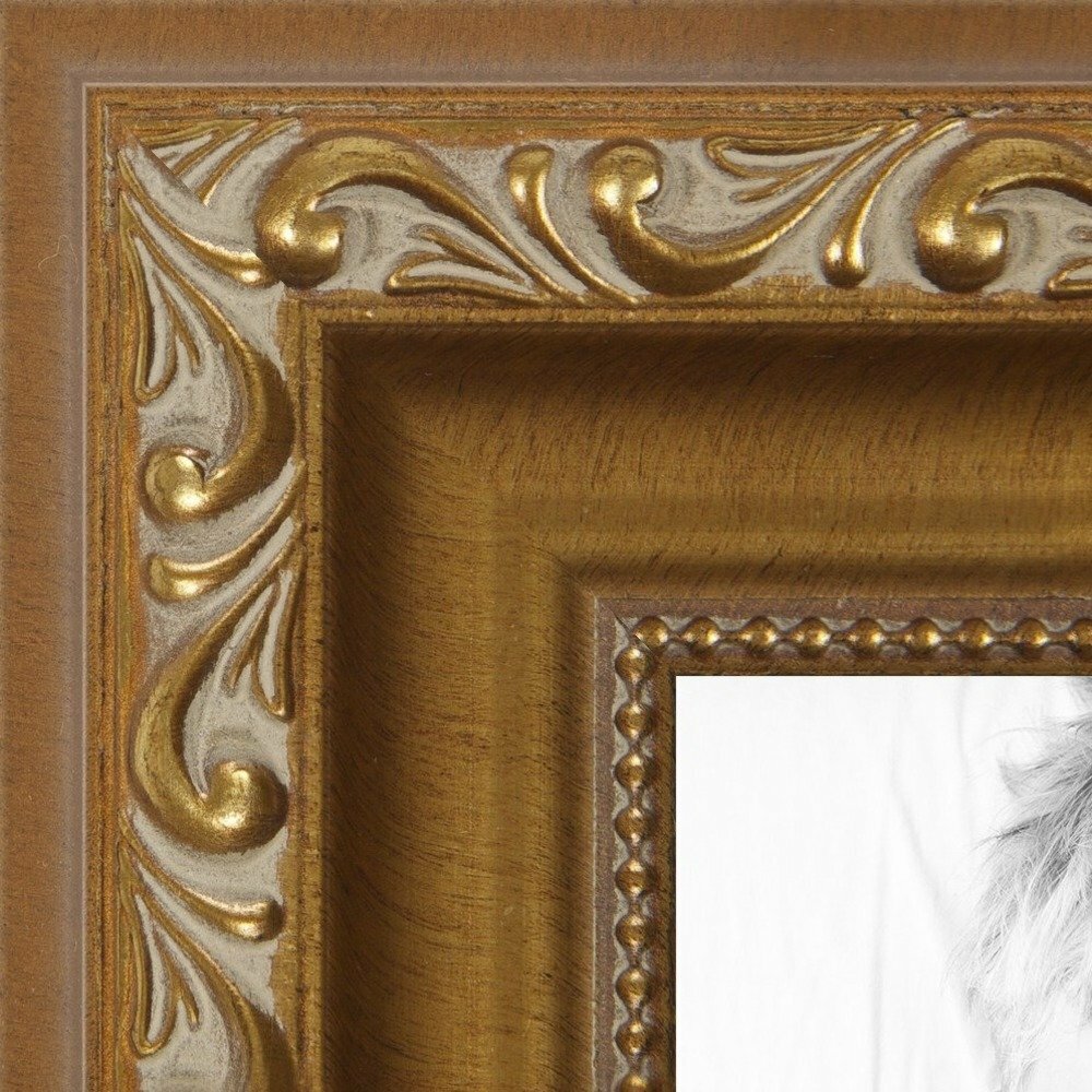 ArtToFrames 1.4" Custom Poster Frame Gold with beads 4139 Large