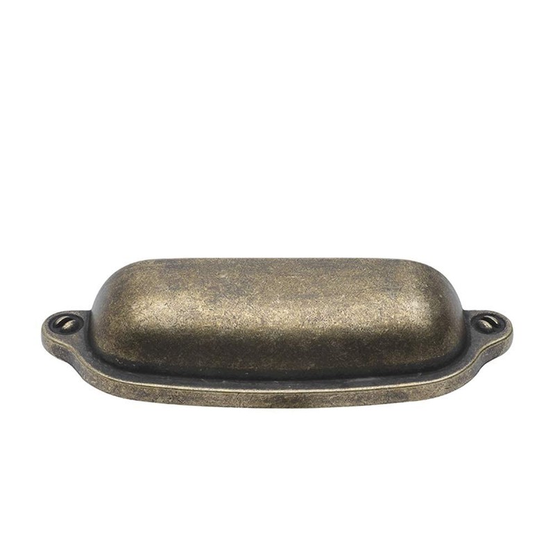 HARPOON Cup Handle Pulls Kitchen Drawer Cabinet 3 Inch, Antique Brass gallery
