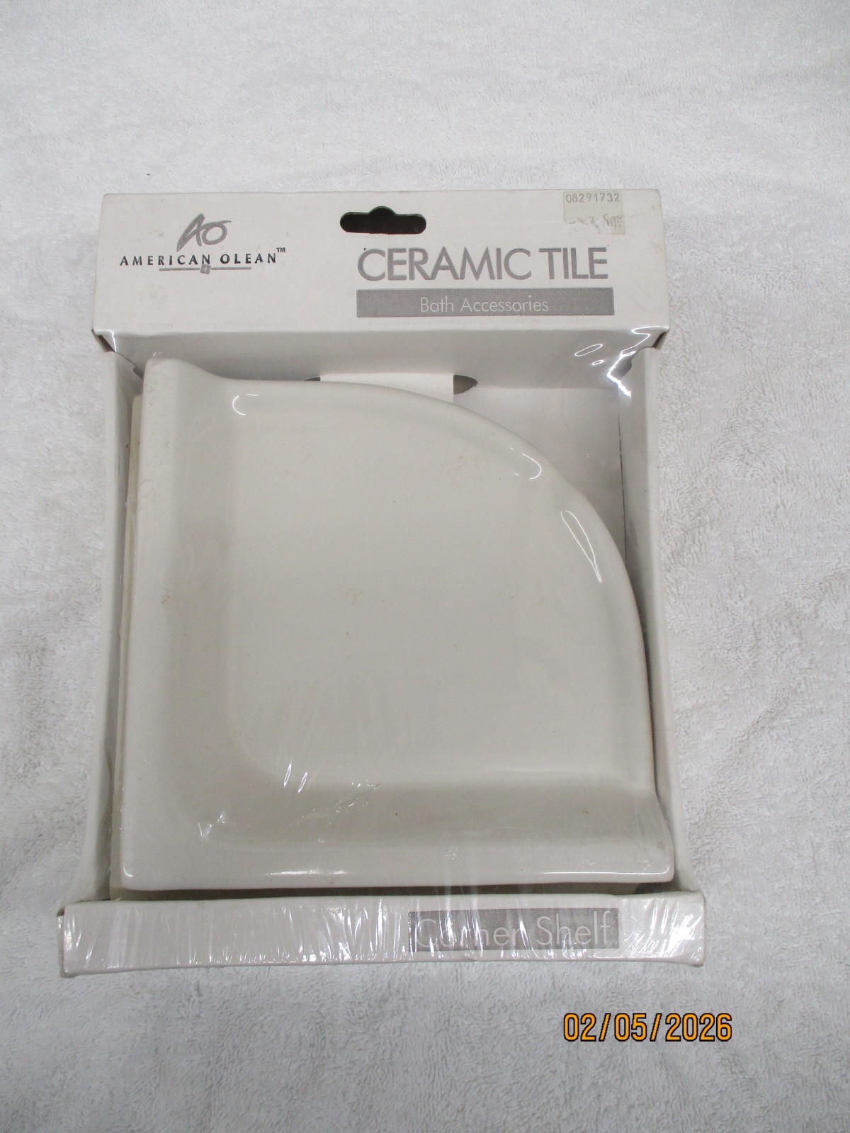 American Olean Ceramic White Corner Wall Mount Shower Shelf Medium AO11- (New) gallery