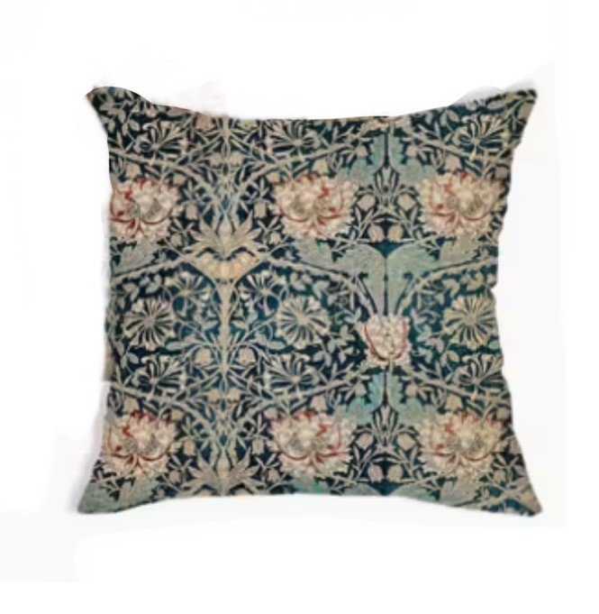 William Morris Abstract Floral Design Linen Throw Pillow Cover Home Decor 18” gallery