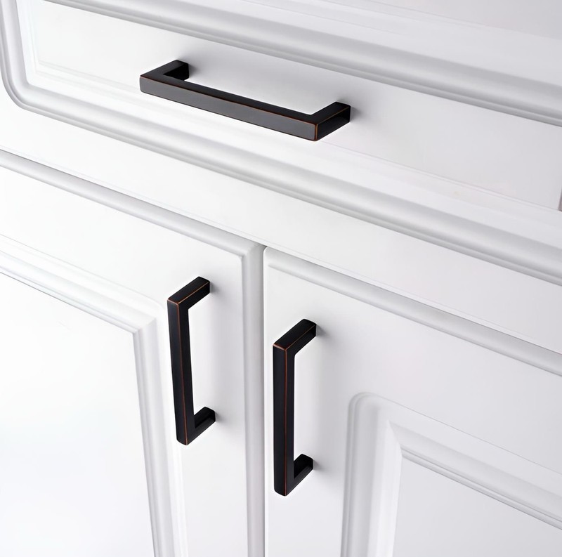 Solid Square Bar Cabinet Handle - Oil Rubbed Bronze Furniture Pull, 3.8 Inch gallery