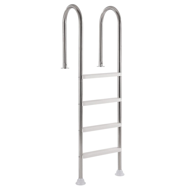 Stainless 4-Step Pool Ladder with Double Handrails, 265lb gallery