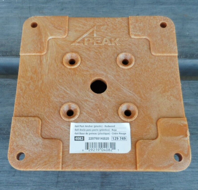 PEAK 4082 Plastic Post Anchor 4" x 4" - Redwood gallery