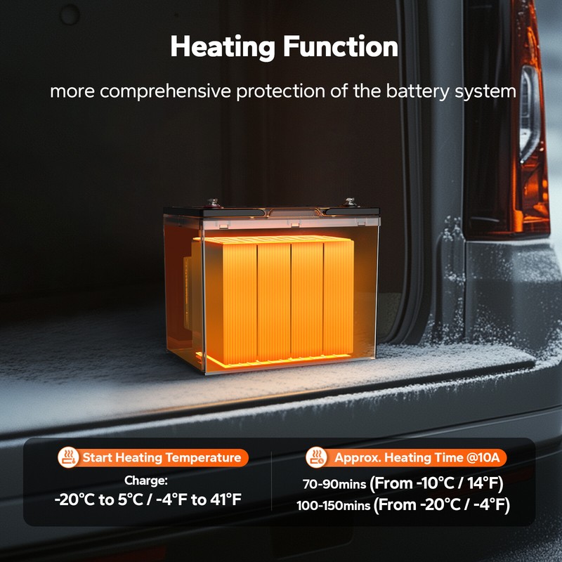 LiTime 12V 100Ah Group 24 Bluetooth Self-Heating LiFePO4 Lithium Battery For RV gallery