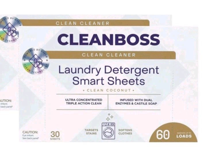 Clean Boss 2pk Powerful Laundry Smart Sheets: Up to 120 Loads-Coconut gallery