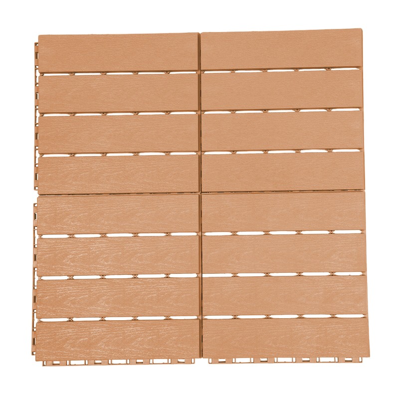 30X Plastic Interlocking Deck Tiles Dark Wood Grain Outdoor Patio Pavers 12"x12" gallery
