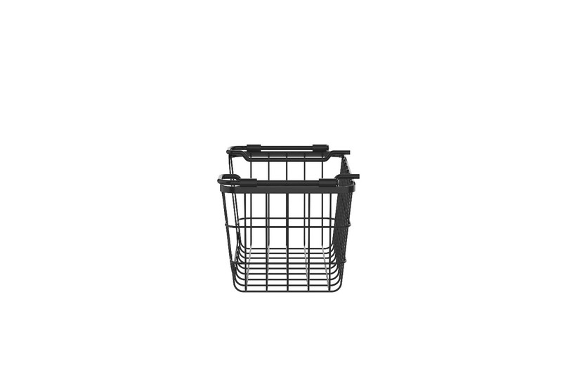 Stackable Metal Wire Storage Basket Set for Pantry, Countertop– Black, Set of 3 gallery