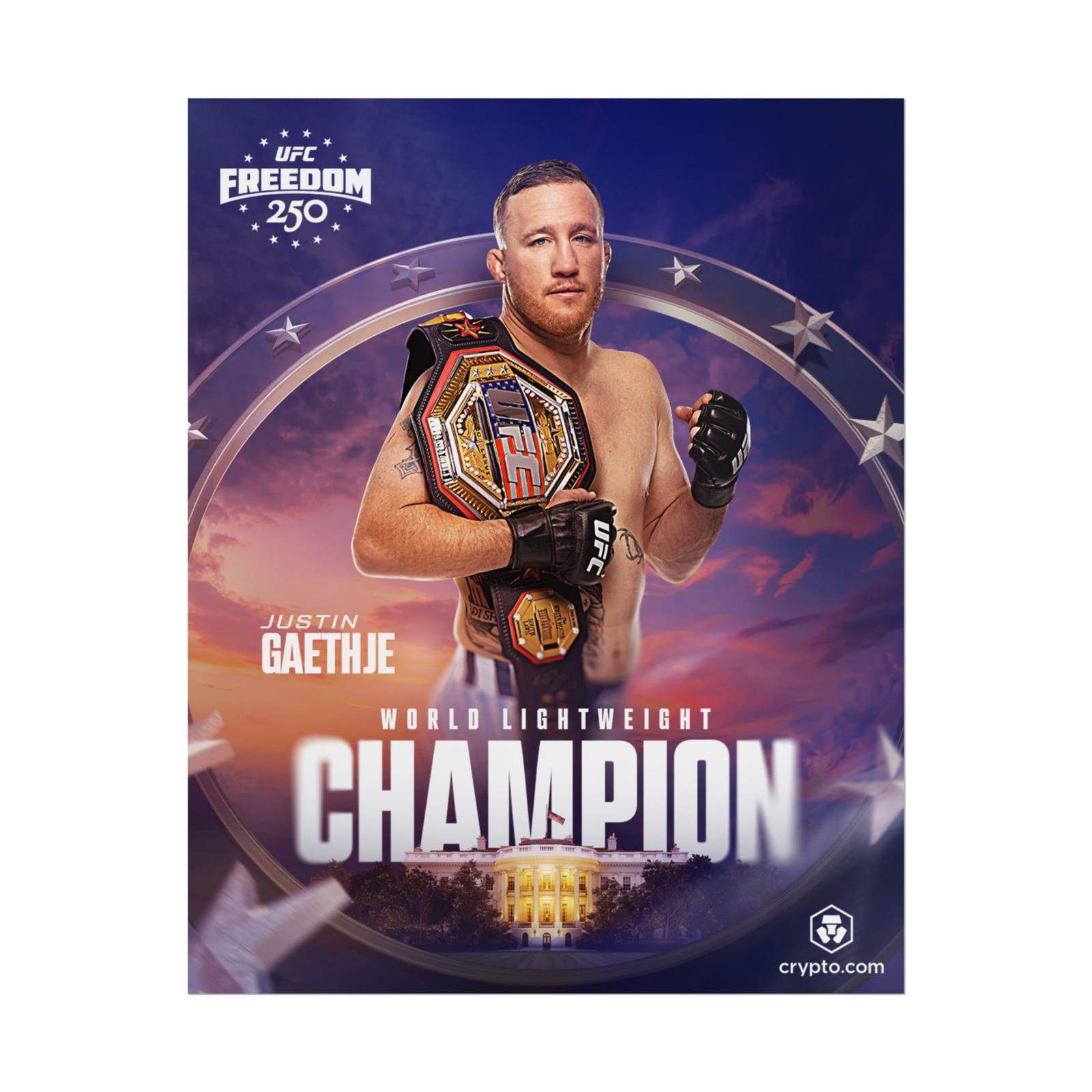 Justin Gaethje Lightweight Champion Poster, Gift For Fans, UFC, 16x20 gallery