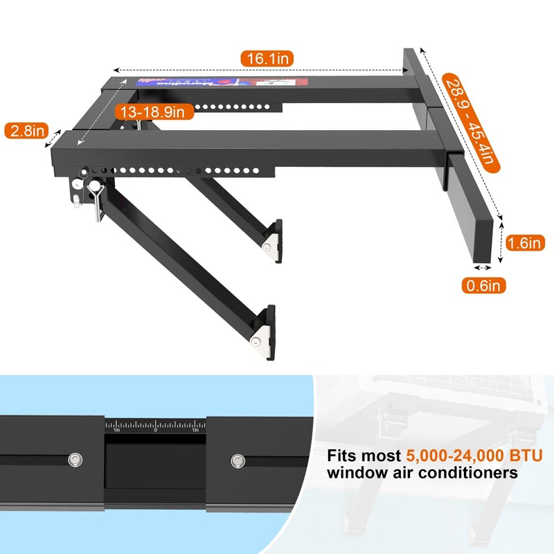 Adjustable Window AC Bracket, Quick Installation in 3minutes Without Drilling gallery