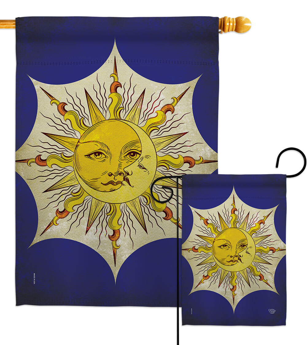 Sun Moon Garden Flag Cosmos Space Decorative Small Gift Yard House Banner gallery