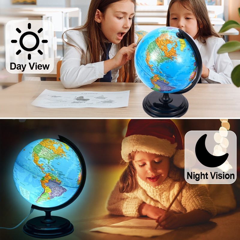 3D AR Interactive AR World Globe LED Night Light Geography Learning Desk Decor gallery