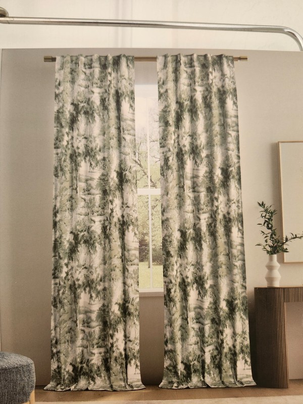 NWT The Pure Collection 2 Window Panels 37"x84" Green Botanical Cottagecore gallery