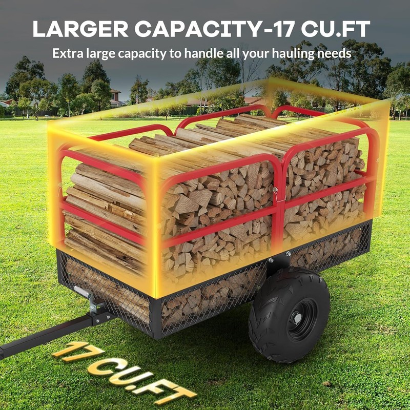 ATV Dump Trailer Tow Behind Dump Cart 1700lbs 17 Cu.Ft. Steel Construction gallery