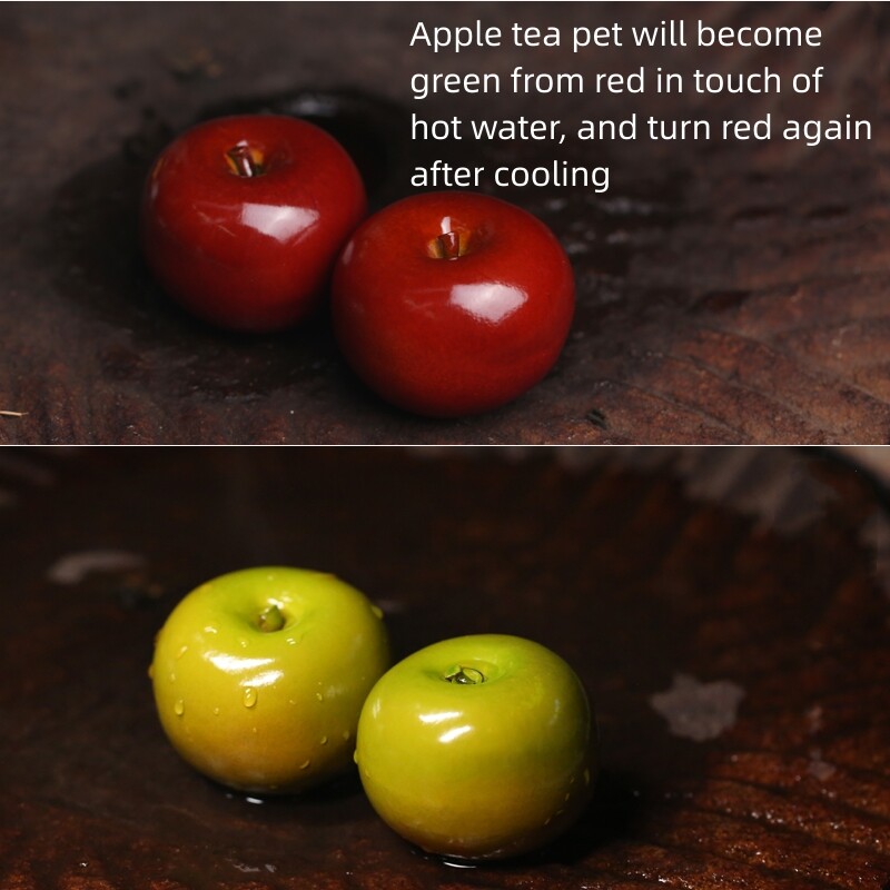 Color Change Tea Pet Apple Design Purple Clay Yixing Zisha Tea Play Small China gallery