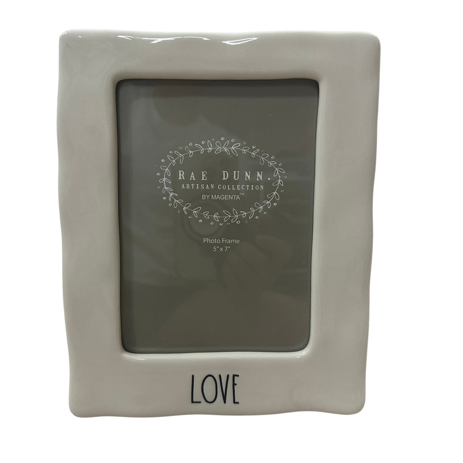 Rae Dunn LOVE Ceramic Photo Frame 5x7 White Artisan Collection by Magenta NEW gallery