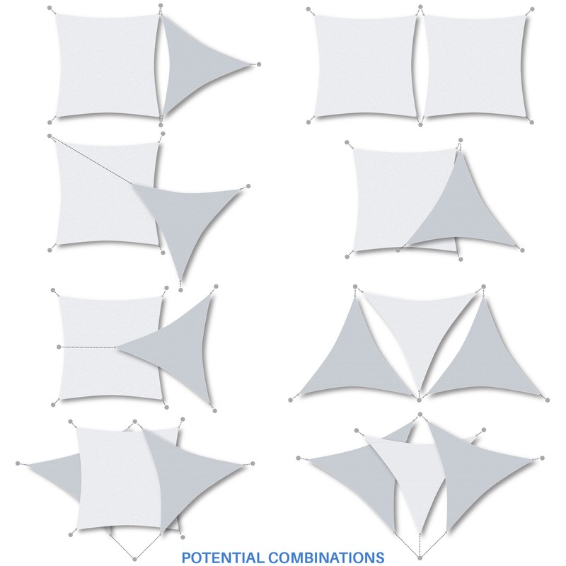 12ft Shade Sail Rectangle Gray Sun Canopy Cover with Steel Wire Garden Outdoor gallery