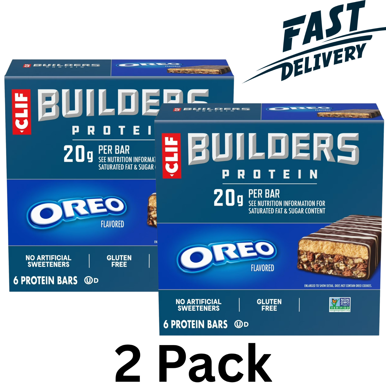CLIF BUILDERS Protein Bars OREO-Flavored, Plant Protein, Gluten Free Bar, 12 CT gallery