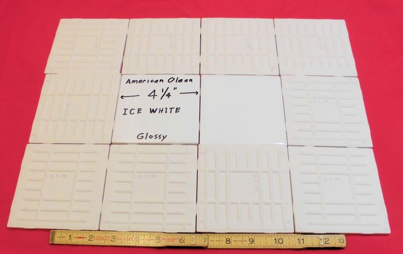 12 pcs. Glossy *Ice White* Ceramic Tiles by American Olean...4-1/4" Brightest gallery
