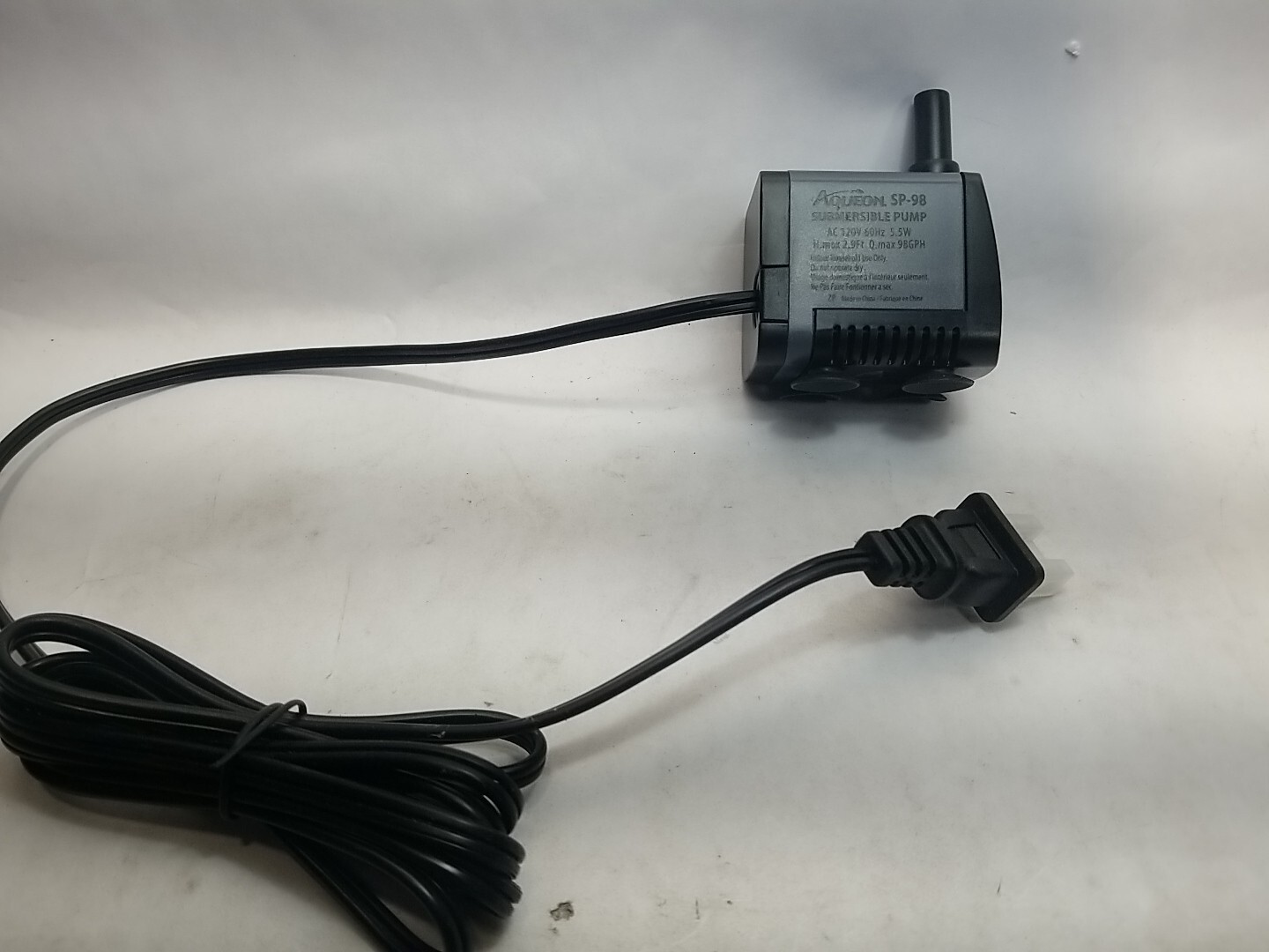 NOS Aqueon Miniature Submersible Water Pump, 120VAC, 5.5W, 60Hz, SP-98, 3130158 gallery