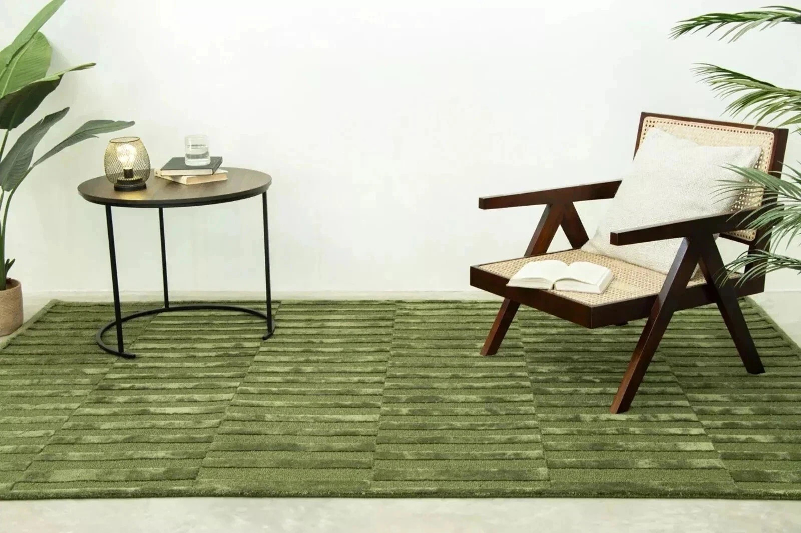 9x10 ft Handmade Hand‑Tufted Wool Area Rug Green Geometric Modern Living Rooms gallery