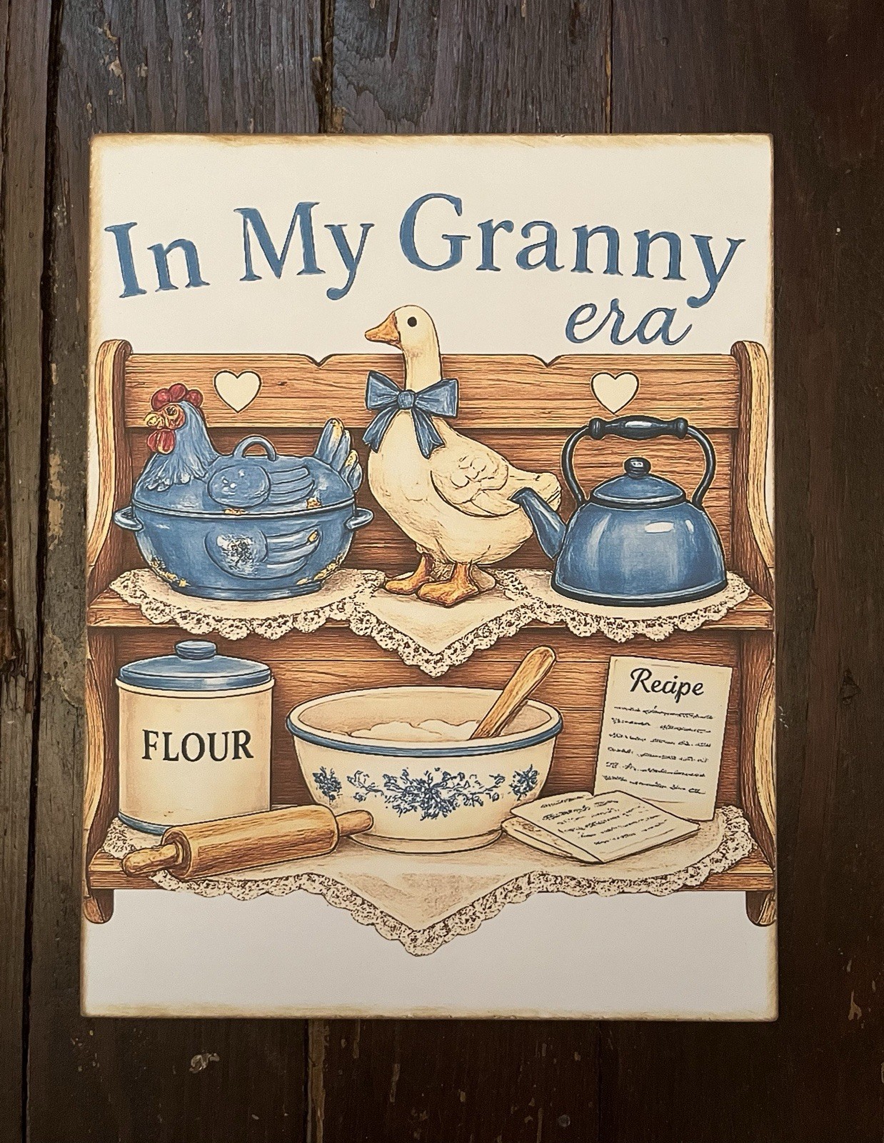 Goose, Duck Kitchen Shelf, Country, Granny Era, Handcrafted Plaque / Sign #1 gallery