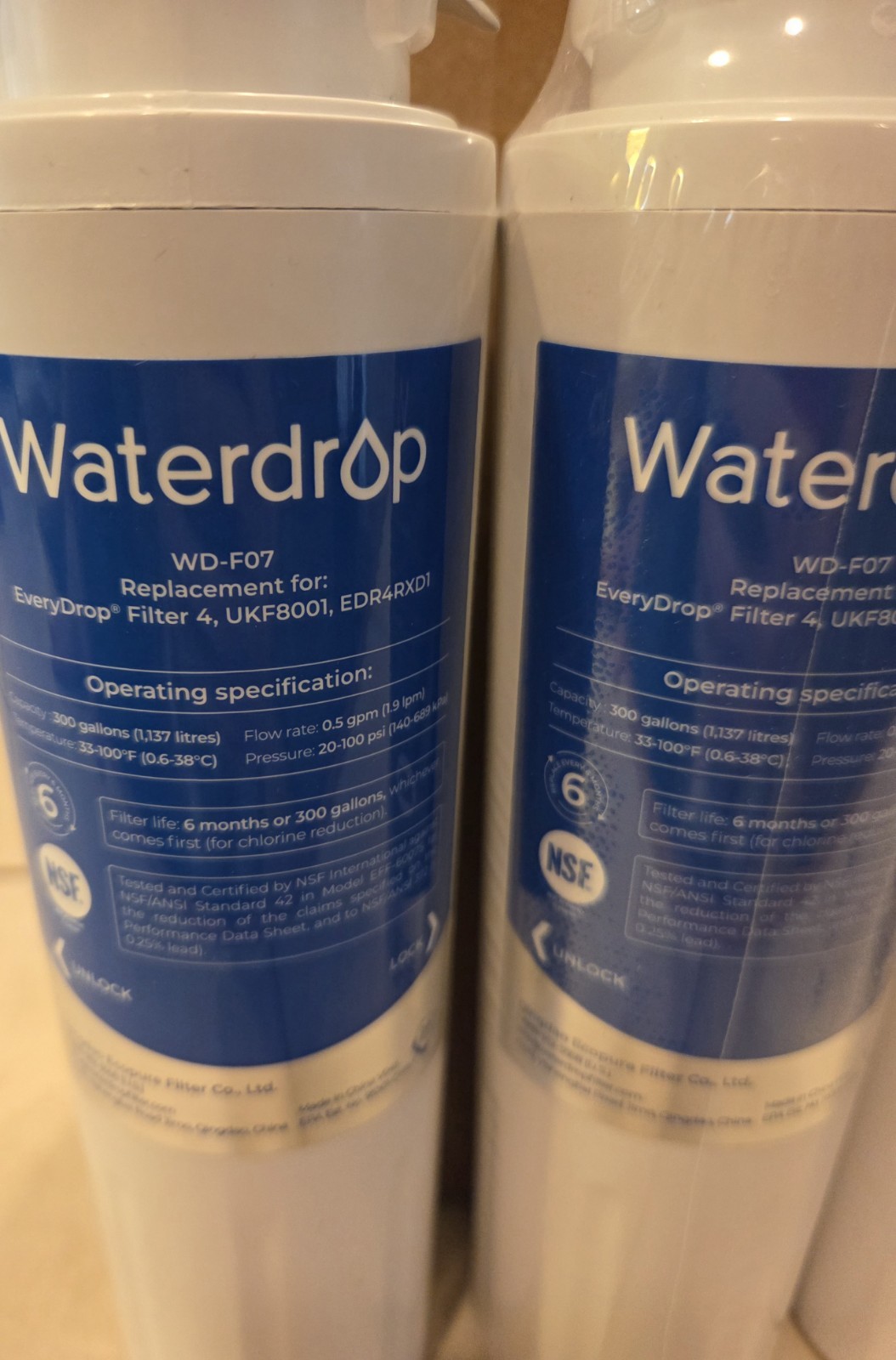 WaterDrop Model WD-F07 Refrigerator Water Filter / Unused 2 Sealed 1 Unsealed gallery