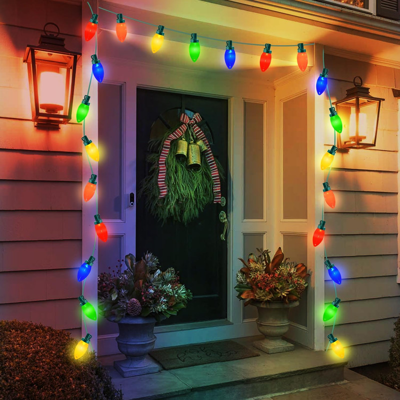 Xmas Decorations, 25Ft Multicolor C9 LED Christmas Lights Outdoor Waterproof gallery