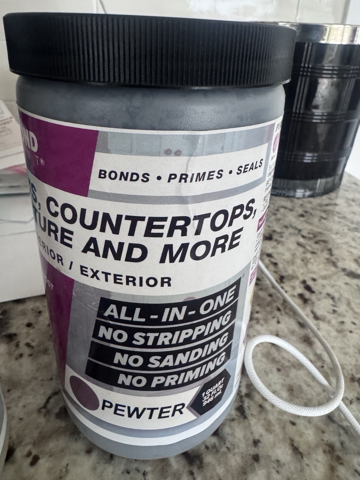 Beyond Paint All-in-One Refinishing Paint 32 Fl Oz (Pack of 1) Pewter Sealed gallery