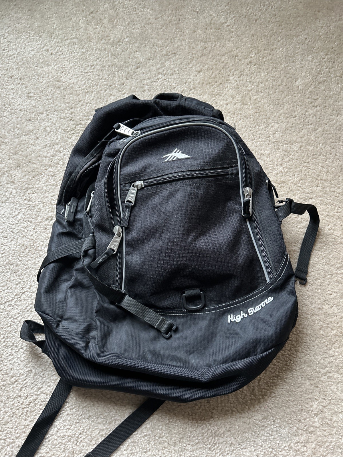 High Sierra Backpack Black With suspension Strap System