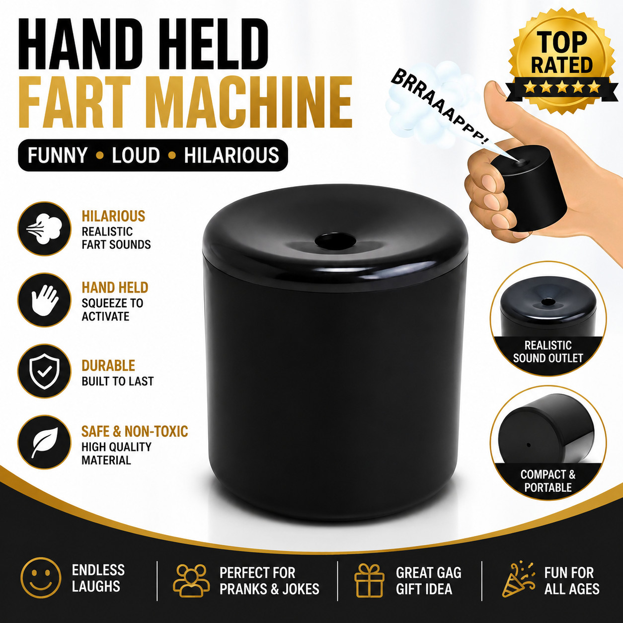 1 Create Farting Sounds Squeeze Toy Fun Fart Pooter Gag Joke Machine Party** gallery