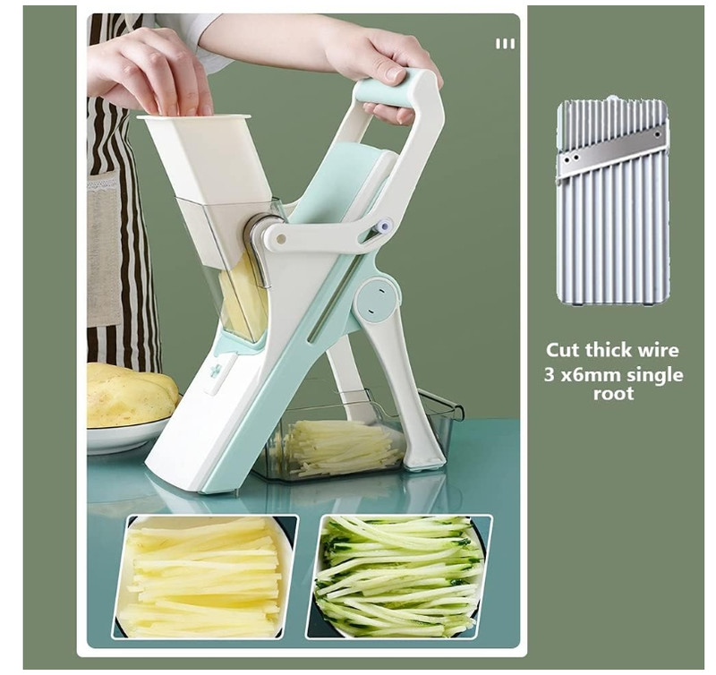Safe Multifunctional Mandoline Slicer 5 in 1 Vegetable Chopper, Pro Food Chopper gallery