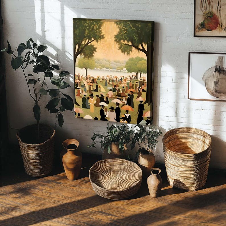 Juneteenth Celebration Canvas Wall Art: African American Retro Park Artwork gallery
