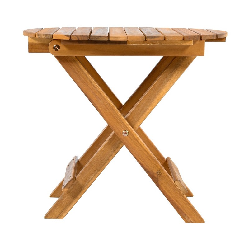 NO INSTALLATION REQUIRED, FOLDABLE ADJUSTABLE OUTDOOR ACACIA WOOD SIDE TABLE gallery