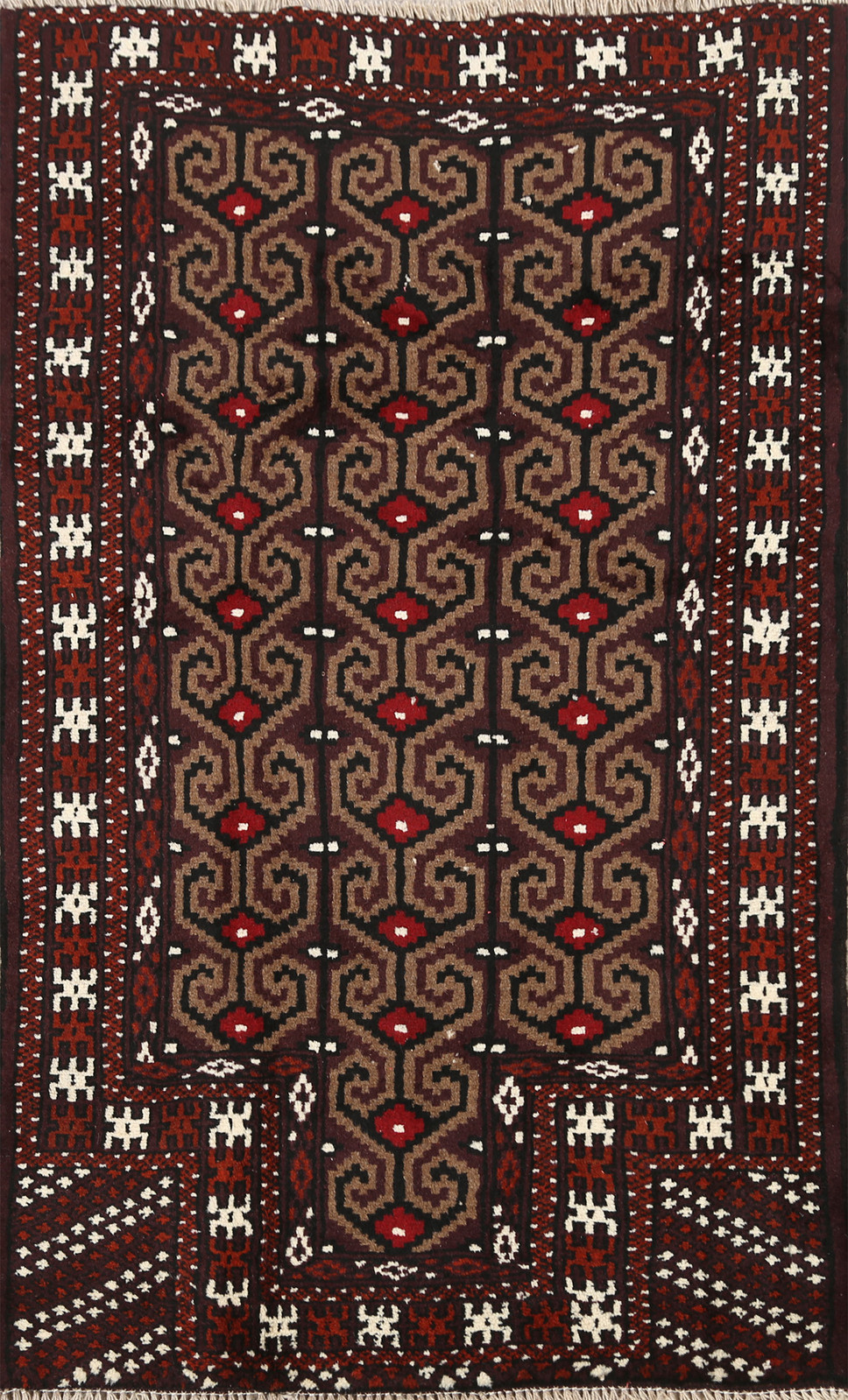 Handmade Tribal Balouch Design Area Rug 3x4 Ft Geometric Wool Foyer Rug gallery