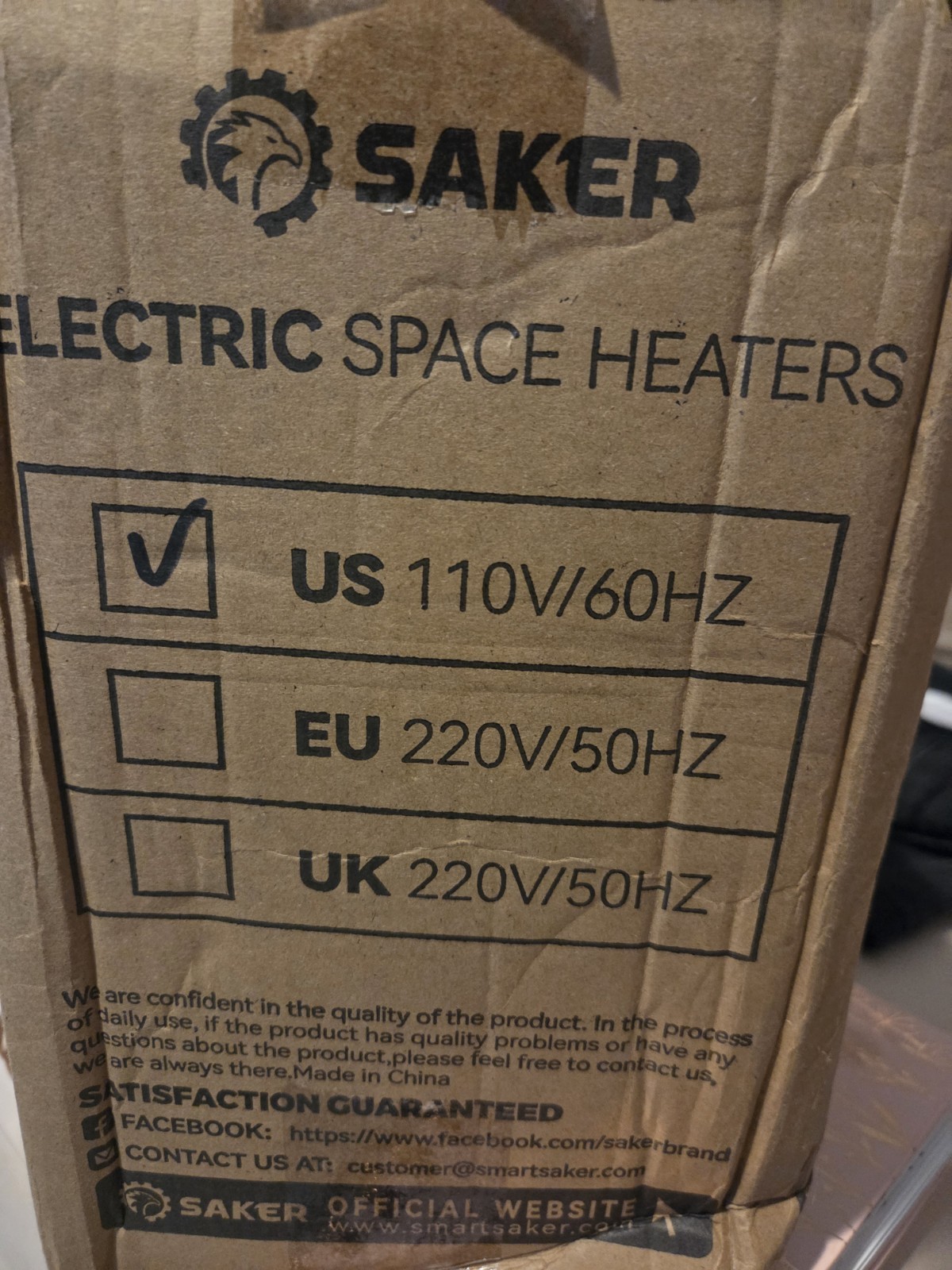 SAKER Portable Floor Space Heater Forced Air Fan, Dial, 2 Heat, 110V Red/Black gallery