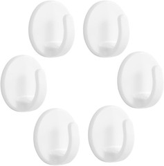 6 Pcs Adhesive Plastic Hooks – Small Wall Hooks for Hanging, Drill-Free, Seamles